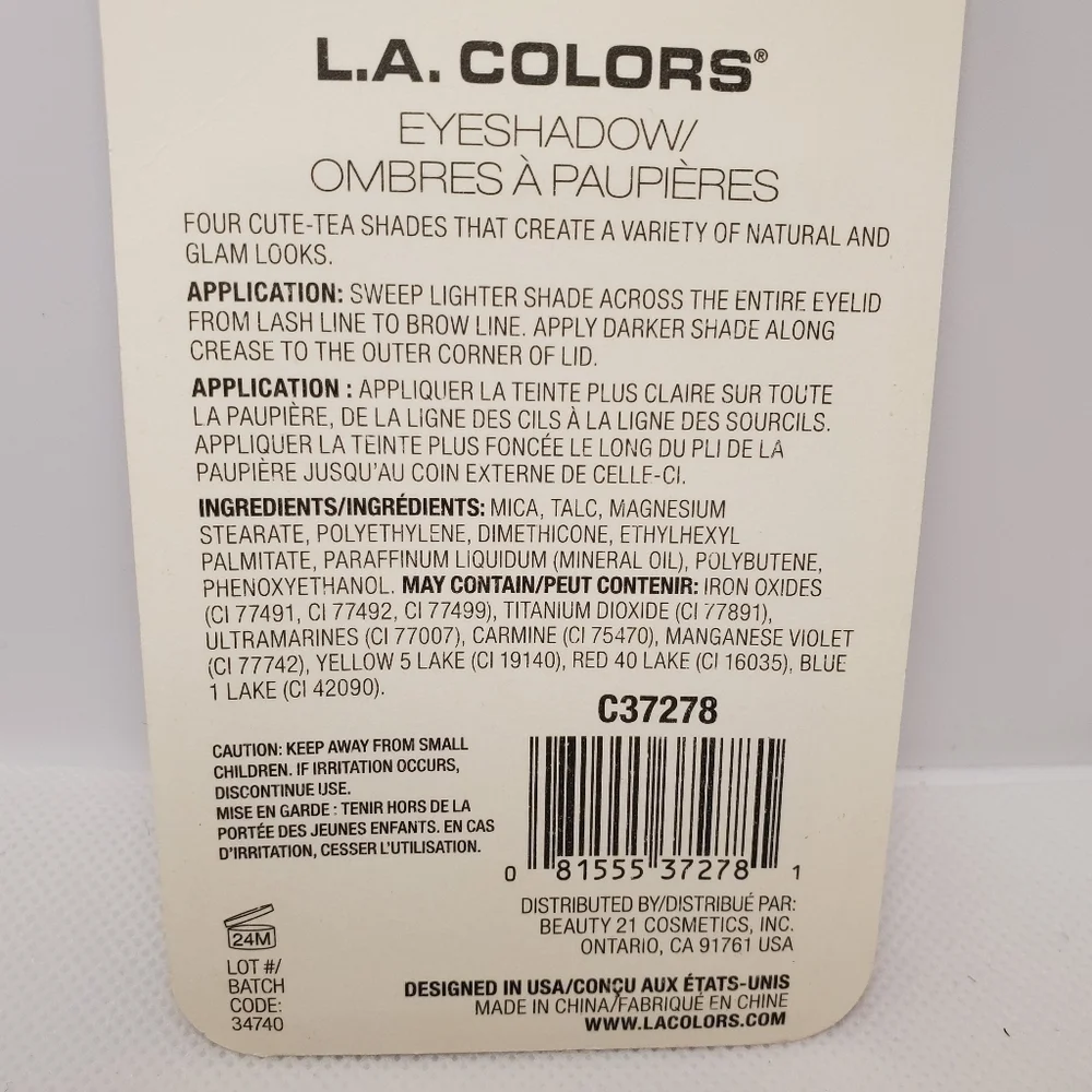 L.A. COLORS “Bubble Tea”  Eyeshadow (Peachy Shimmer) Orange